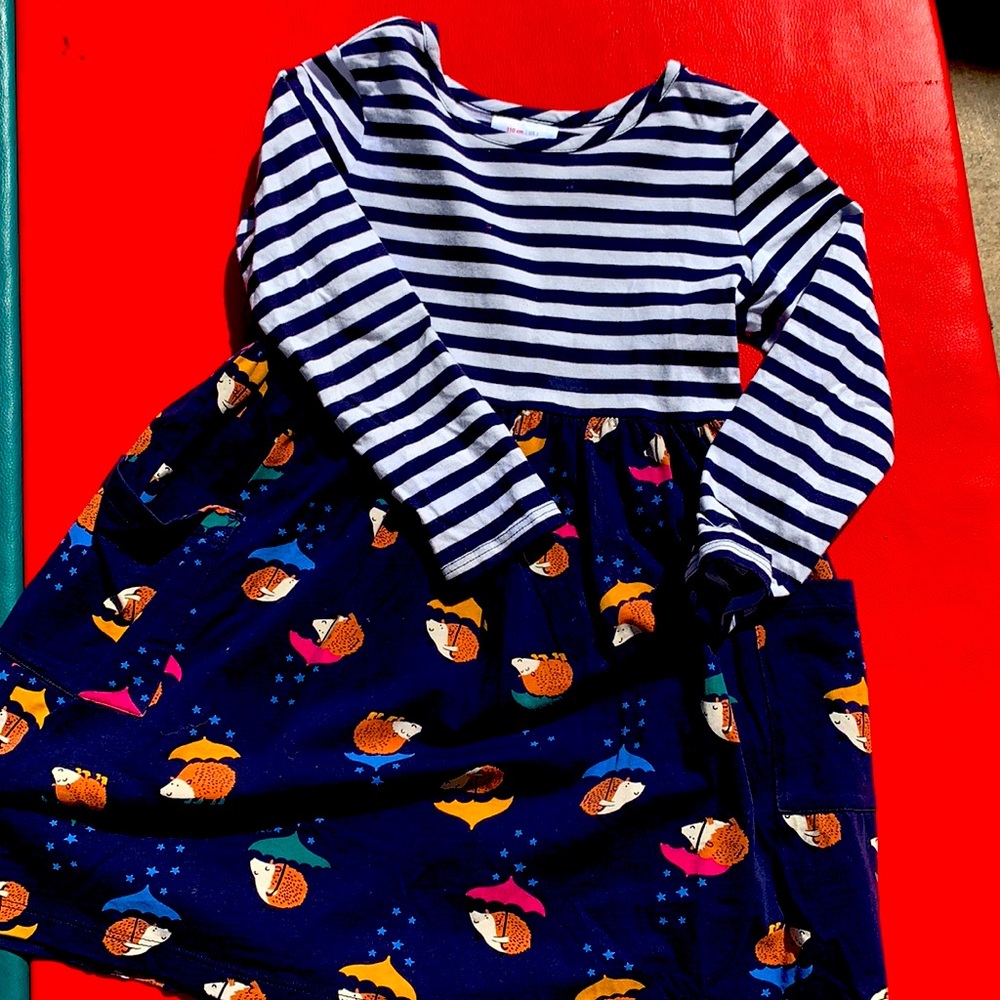Hanna Andersson hedgehog maxi dress size 5